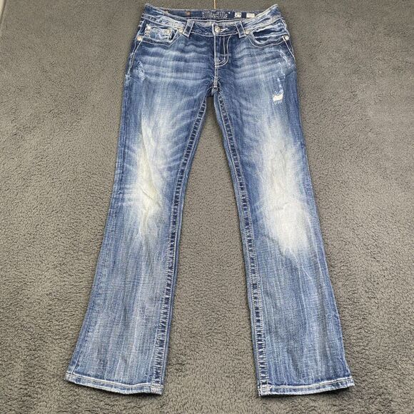 Miss Me Denim - MISS ME Denim Embroidered Signature Boot Cut Jeans 29 Bling Western